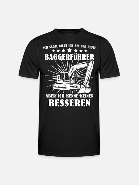 Baggerführer Bagger Baggerfahrer - Männer Funktions-T-Shirt - Schwarz