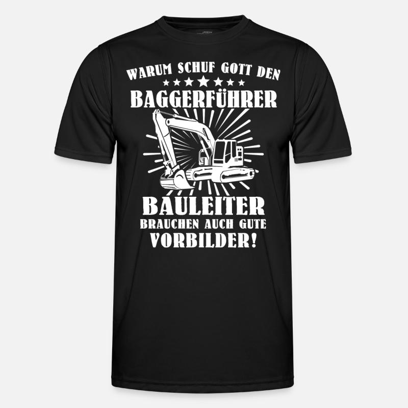 Baggerführer Bagger Baggerfahrer - Männer Funktions-T-Shirt - Schwarz