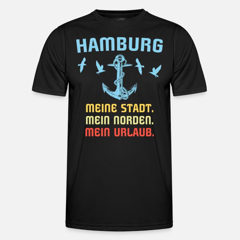 Hamburg Sprüche Hamburger Spruch - Männer Funktions-T-Shirt - Schwarz