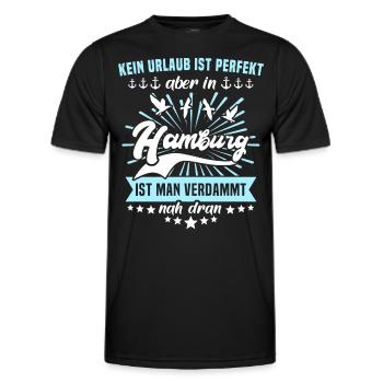 Hamburg Sprüche Hamburger - Männer Funktions-T-Shirt - Schwarz - Vorne - AI Model Male 178 dark (178cm)