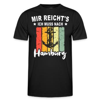 Hamburg Sprüche Hamburger - Männer Funktions-T-Shirt - Schwarz - Vorne - AI Model Male 178 dark (178cm)