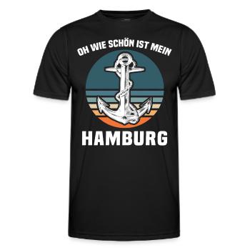 Hamburg Sprüche Hamburger - Männer Funktions-T-Shirt - Schwarz - Vorne - AI Model Male 178 dark (178cm)