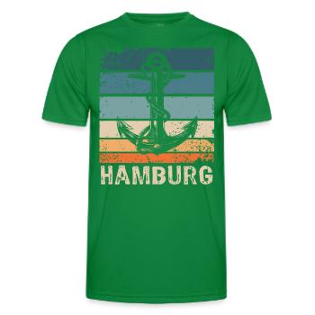 Hamburger Sprüche Hamburg - Männer Funktions-T-Shirt - Kelly Green - Vorne - AI Model Male 178 dark (178cm)