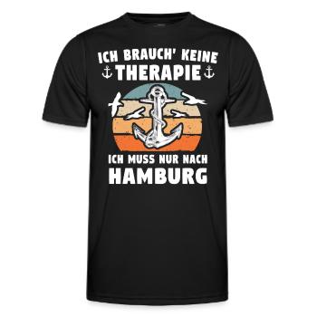 Hamburger Sprüche Hamburg - Männer Funktions-T-Shirt - Schwarz - Vorne - AI Model Male 178 dark (178cm)