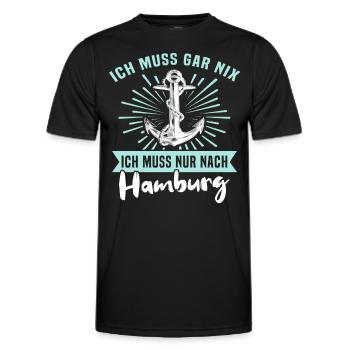 Hamburger Sprüche Hamburg - Männer Funktions-T-Shirt - Schwarz - Vorne - AI Model Male 178 dark (178cm)
