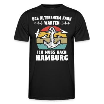 Hamburger Sprüche Hamburg - Männer Funktions-T-Shirt - Schwarz - Vorne - AI Model Male 178 dark (178cm)