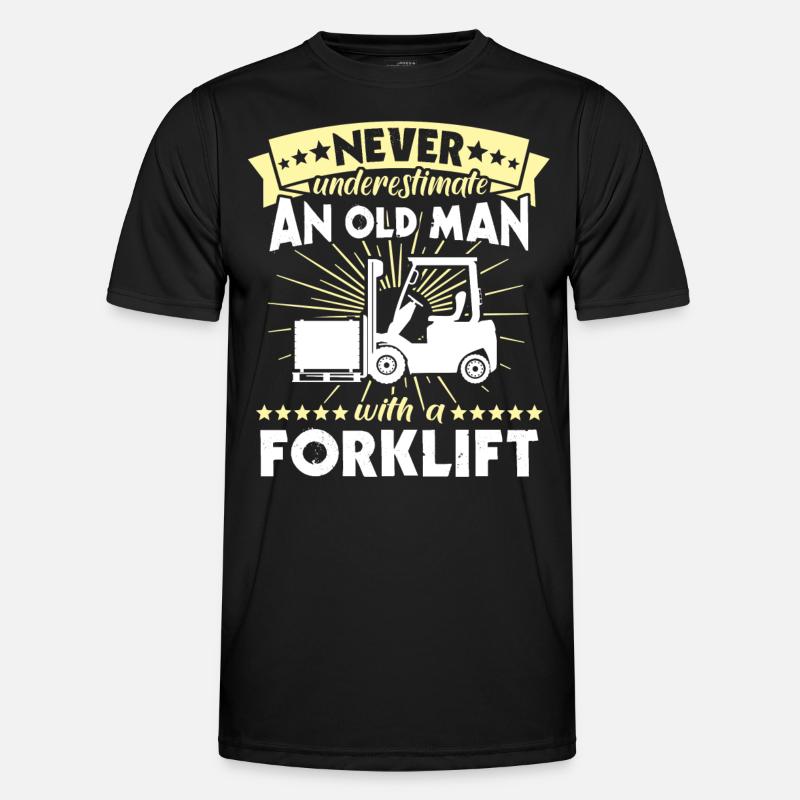 Forklift driver man Forklift underestimate - Men's Functional T-Shirt - black