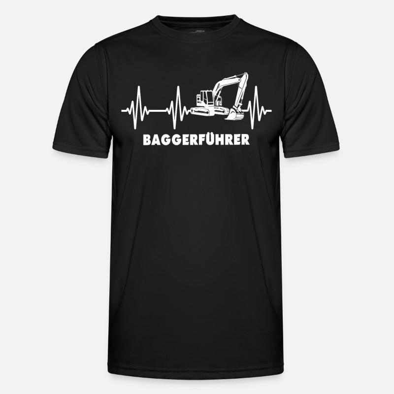 Baggerfahrer EGK Bagger Herzlinie - Männer Funktions-T-Shirt - Schwarz