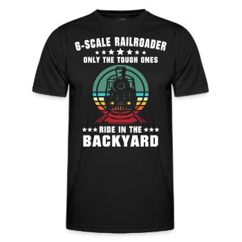 Model railway gauge G garden railway - Men's Functional T-Shirt - black - Front - AI Model Male 178 dark (178cm)
