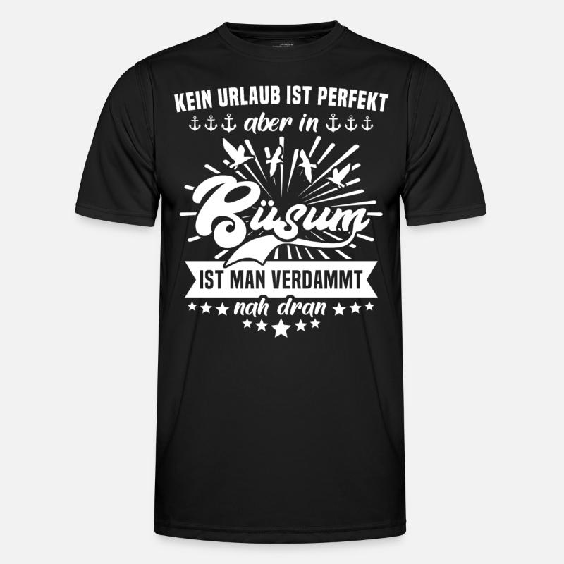 Büsum - Männer Funktions-T-Shirt - Schwarz