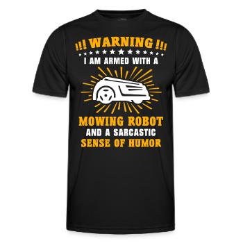 Tondeuse à gazon robotisée Tondeuse robot tondeuse robot - T-shirt sport Homme - noir - Devant - AI Model Male 178 dark (178cm)