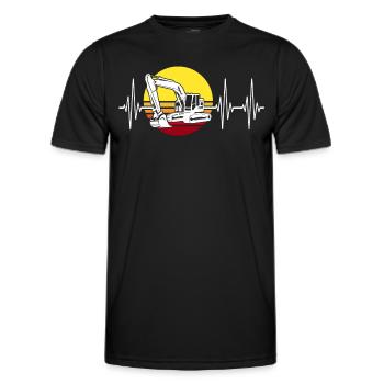 Pelle hydraulique Heartline Pilote de pelle - T-shirt sport Homme - noir - Devant - AI Model Male 178 dark (178cm)