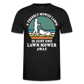 Lawn mower sayings - Men's Functional T-Shirt - black - Front - AI Model Male 178 dark (178cm)
