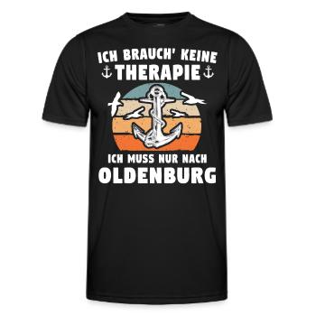 Oldenburger Sprüche Oldenburg - Männer Funktions-T-Shirt - Schwarz - Vorne - AI Model Male 178 dark (178cm)