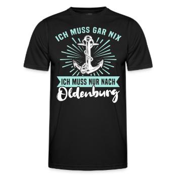 Oldenburger Sprüche Oldenburg - Männer Funktions-T-Shirt - Schwarz - Vorne - AI Model Male 178 dark (178cm)
