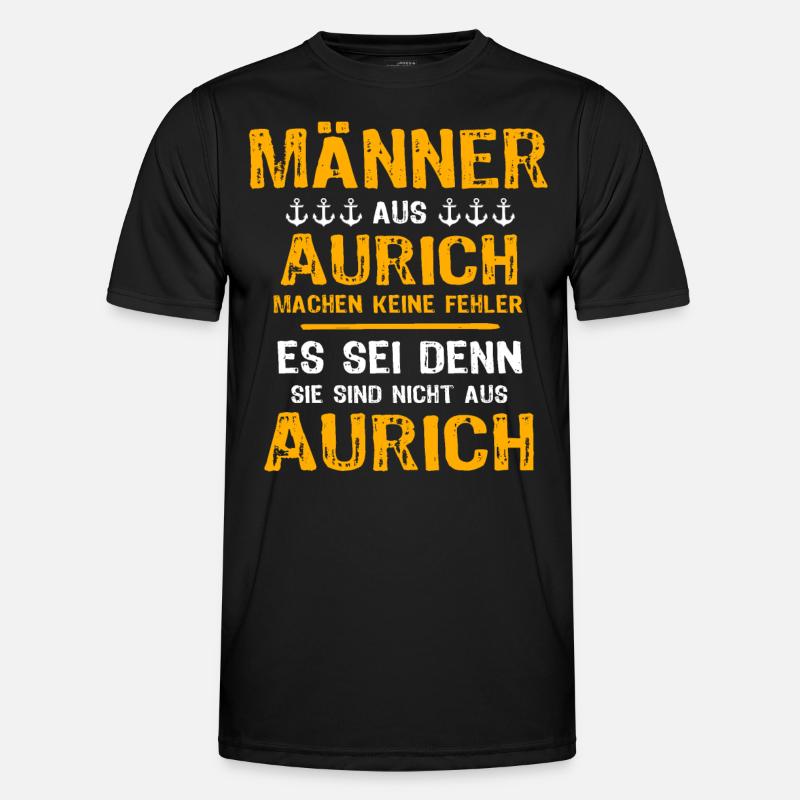 Aurich Mann Auricher Männer - Männer Funktions-T-Shirt - Schwarz