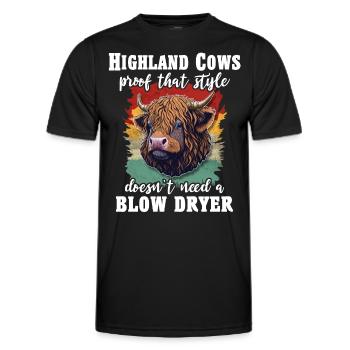 Highland cattle cattle - Men's Functional T-Shirt - black - Front - AI Model Male 178 dark (178cm)