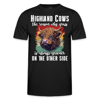 Highland cattle cattle - Men's Functional T-Shirt - black - Front - AI Model Male 178 dark (178cm)