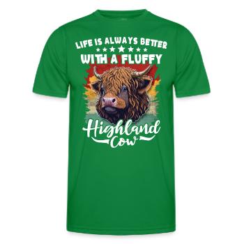 Bovins des Highlands - T-shirt sport Homme - vert - Devant - AI Model Male 178 dark (178cm)