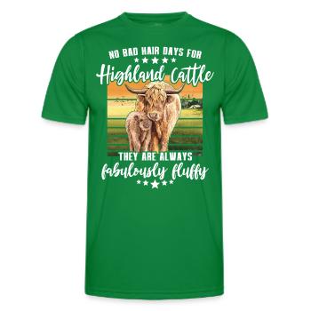 Bovins des Highlands - T-shirt sport Homme - vert - Devant - AI Model Male 178 dark (178cm)