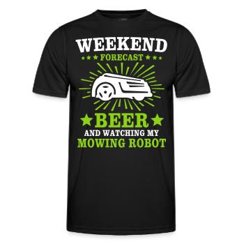Tondeuse à gazon robotisée Tondeuse à gazon robotisée - T-shirt sport Homme - noir - Devant - AI Model Male 178 dark (178cm)