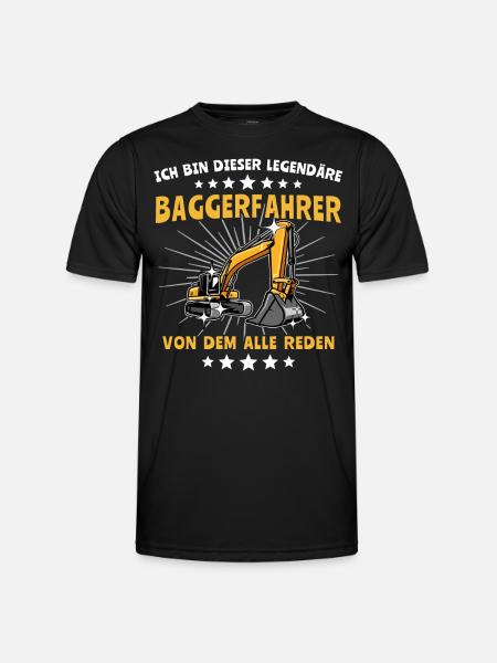 Baggerfuehrer Sprüche - Männer Funktions-T-Shirt - Schwarz