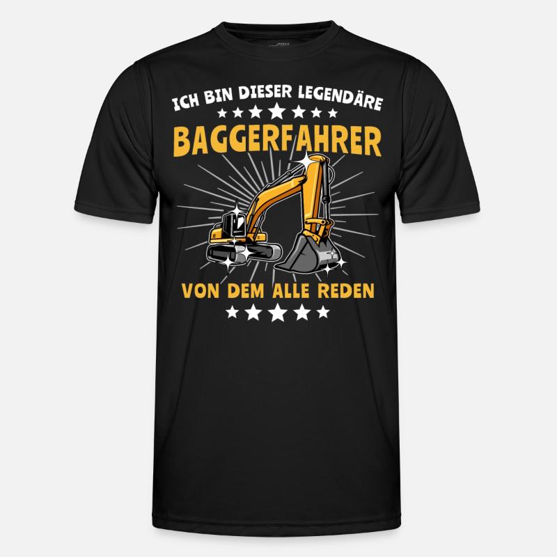 Baggerfuehrer Sprüche - Männer Funktions-T-Shirt - Schwarz
