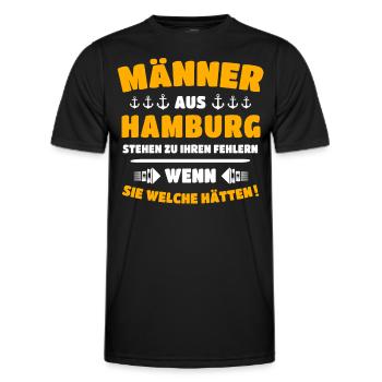 Hamburg Mann Hamburger - Männer Funktions-T-Shirt - Schwarz - Vorne - AI Model Male 178 dark (178cm)