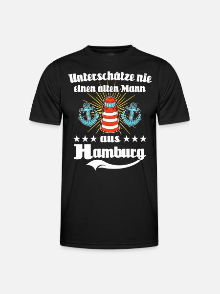 Hamburg Mann Hamburger Männer - Männer Funktions-T-Shirt - Schwarz