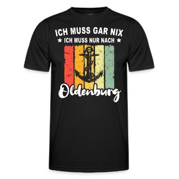 Oldenburg Sprüche Oldenburger - Männer Funktions-T-Shirt - Schwarz - Vorne - AI Model Male 178 dark (178cm)