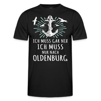 Oldenburg Sprüche Oldenburger - Männer Funktions-T-Shirt - Schwarz - Vorne - AI Model Male 178 dark (178cm)