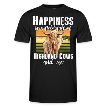Highland Cattle Girl Cattle Cow - Men's Functional T-Shirt - black - Front - AI Model Male 178 dark (178cm)