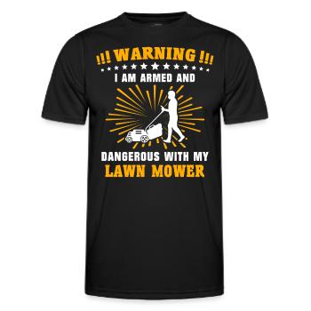 Lawn mowers Gasoline mowers Lawn mowing - Men's Functional T-Shirt - black - Front - AI Model Male 178 dark (178cm)