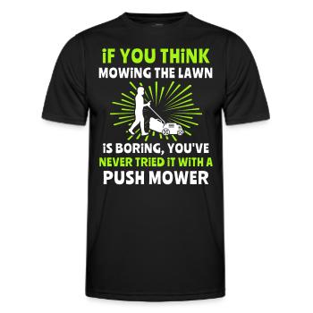 Lawn mowers Gasoline mowers Lawn mowing - Men's Functional T-Shirt - black - Front - AI Model Male 178 dark (178cm)