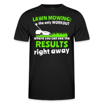 Lawn mowers Gasoline mowers Lawn mowing - Men's Functional T-Shirt - black - Front - AI Model Male 178 dark (178cm)