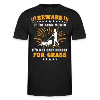 Lawn mowers Gasoline mowers Lawn mowing - Men's Functional T-Shirt - black - Front - AI Model Male 178 dark (178cm)