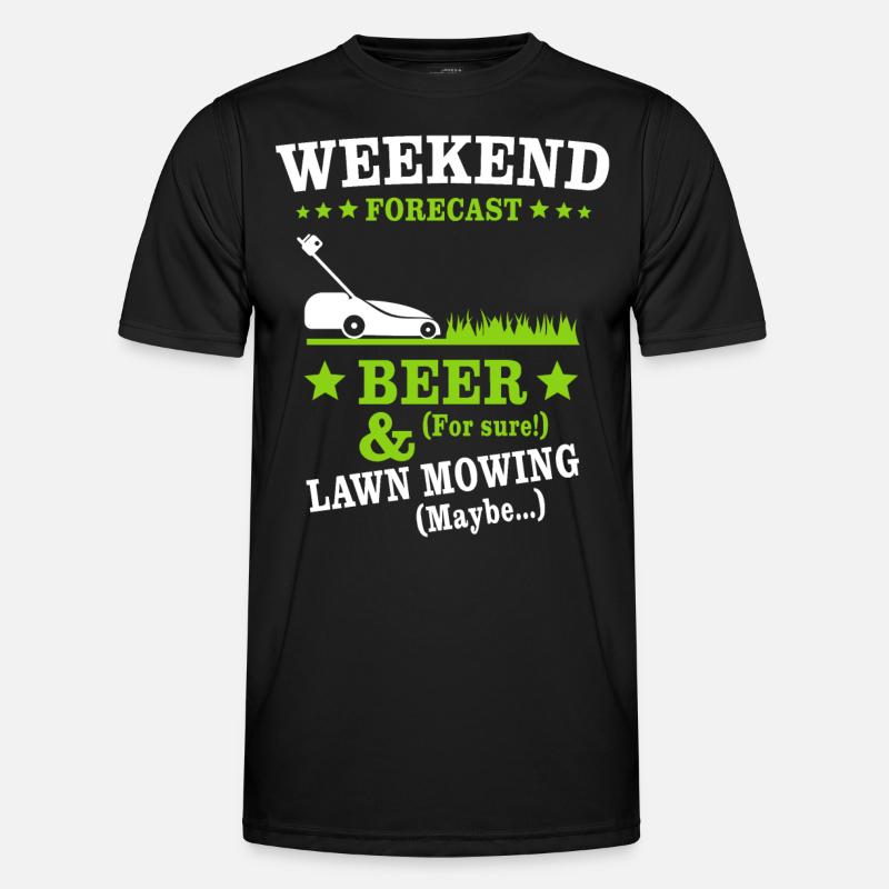 Rasen Mähen Bier - Männer Funktions-T-Shirt - Schwarz