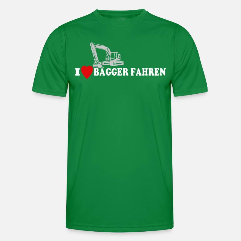 Bagger Ich Liebe Baggerfahrer Männer Funktions-T-Shirt