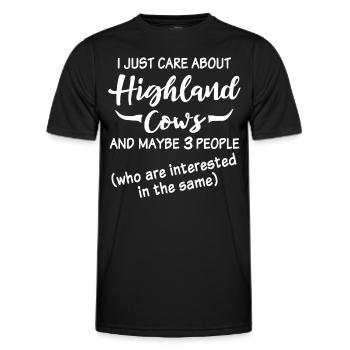 Highland Cow - Männer Funktions-T-Shirt - Schwarz - Vorne - AI Model Male 178 dark (178cm)