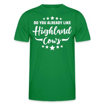 Hochlandrind Highland Cow - Männer Funktions-T-Shirt - Kelly Green - Vorne - AI Model Male 178 dark (178cm)