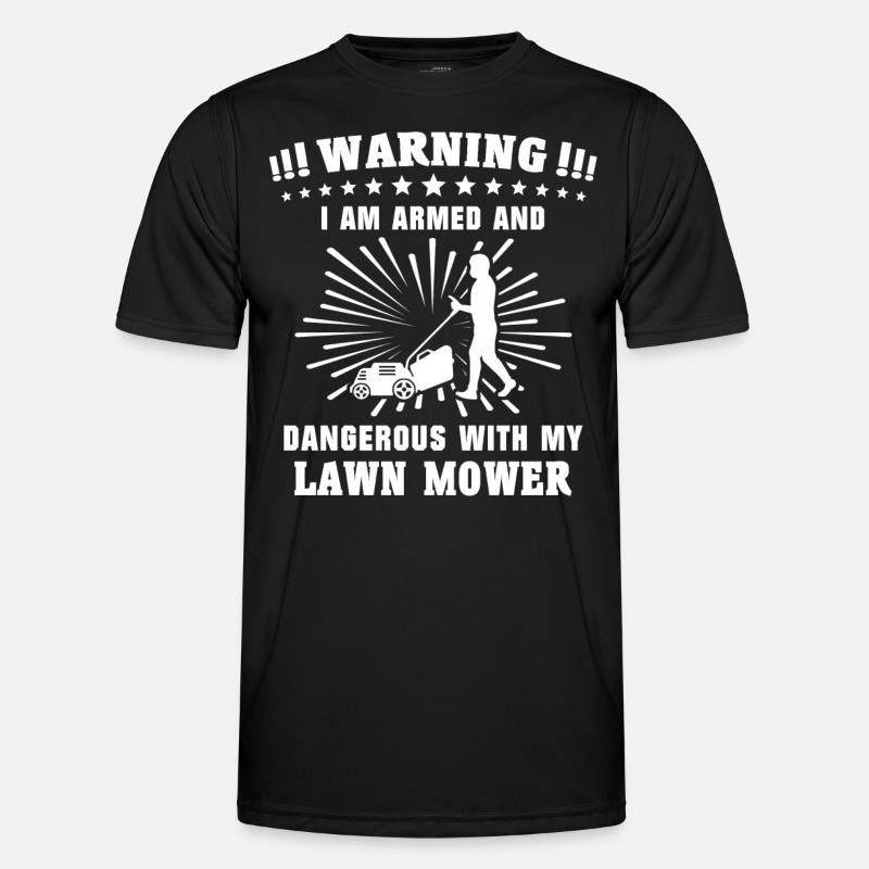 Rasen Mähen - Männer Funktions-T-Shirt - Schwarz