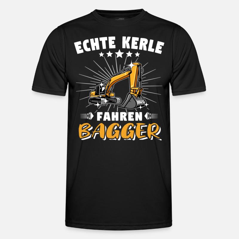 Bagger Baggerfahrer Baggern - Männer Funktions-T-Shirt - Schwarz