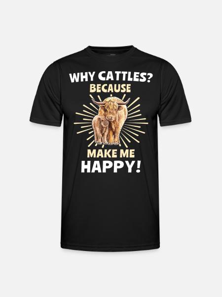 Highland cattle Happy Highland Cow - Men's Functional T-Shirt - black