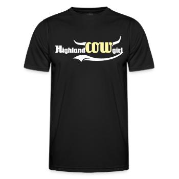 Highland Cattle Girl Highland Cow - Men's Functional T-Shirt - black - Front - AI Model Male 178 dark (178cm)