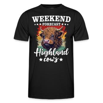 Highland Cattle Weekend Highland Cow - Men's Functional T-Shirt - black - Front - AI Model Male 178 dark (178cm)