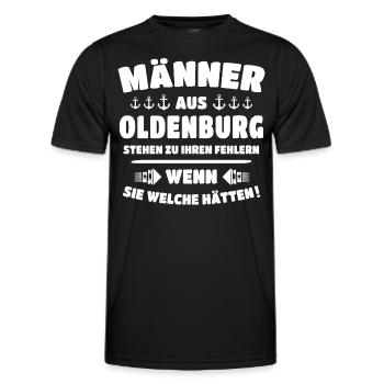 Oldenburg Sprüche Oldenburger - Männer Funktions-T-Shirt - Schwarz - Vorne - AI Model Male 178 dark (178cm)