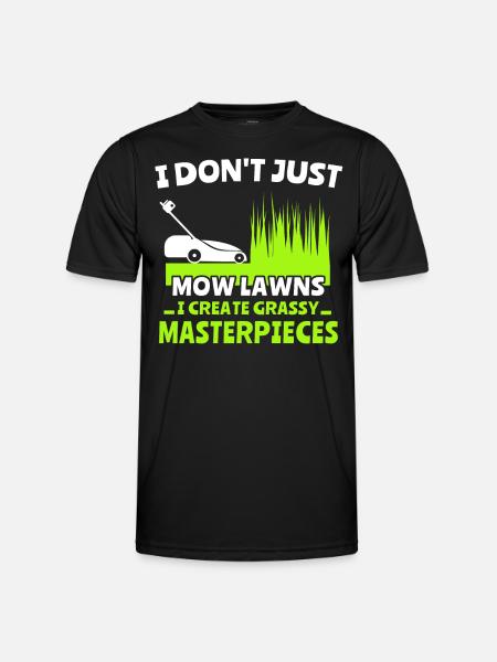 Lawn mowers mowing grass - Men's Functional T-Shirt - black