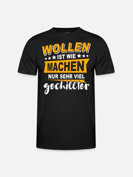 Wollen Machen Chillen - Männer Funktions-T-Shirt - Schwarz