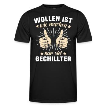 Wollen Machen Chillen - Männer Funktions-T-Shirt - Schwarz - Vorne - AI Model Male 178 dark (178cm)