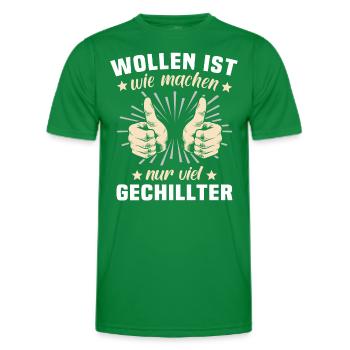 Wollen Machen Chillen - Männer Funktions-T-Shirt - Kelly Green - Vorne - AI Model Male 178 dark (178cm)